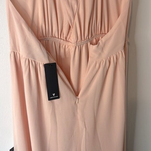 Lulu’s NWT Don't Let‎ Go True Blush Halter Maxi Chiffon Prom Formal Dress Sz S - Picture 11 of 13